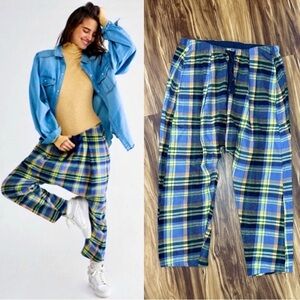 Free People Spin Around Plaid Flannel Pants